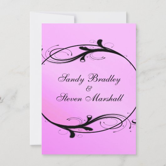 Pink Fairytale Wedding Einladung (Rückseite)