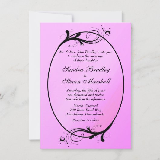 Pink Fairytale Wedding Einladung (Vorderseite)