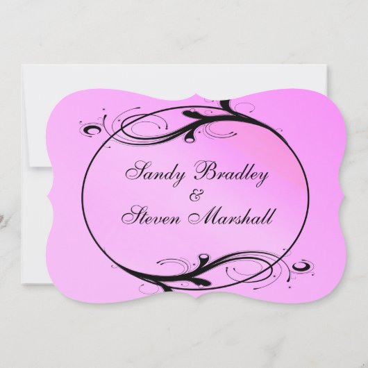 Pink Fairytale Wedding Einladung (Rückseite)