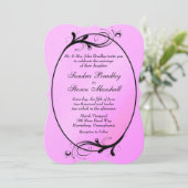 Pink Fairytale Wedding Einladung (Stehend Vorderseite)