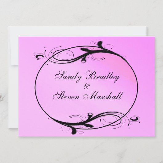 Pink Fairytale Wedding Einladung (Rückseite)