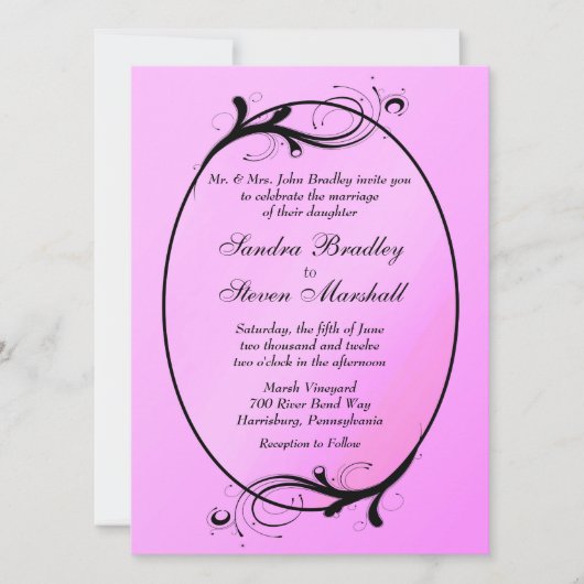 Pink Fairytale Wedding Einladung (Vorderseite)