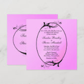 Pink Fairytale Wedding Einladung (Vorne/Hinten)