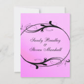 Pink Fairytale Wedding Einladung (Rückseite)