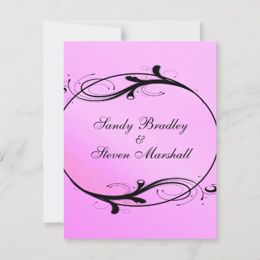 Pink Fairytale Wedding Einladung (Rückseite)