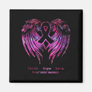 Pink Faith Hope Liebe Wings Breast Cancer Awarenes Magnet