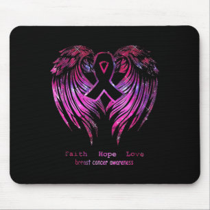 Pink Faith Hope Liebe Wings Breast Cancer Awarenes Mousepad