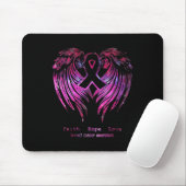 Pink Faith Hope Liebe Wings Breast Cancer Awarenes Mousepad (Mit Mouse)