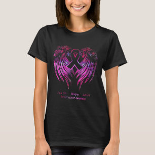 Pink Faith Hope Liebe Wings Breast Cancer Awarenes T-Shirt