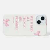 Pink Faith Over Fear IPhone case 15 Hülle (Rückseite (Horizontal))