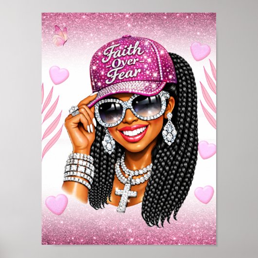 Pink Faith Over Fear Poster  (Vorne)
