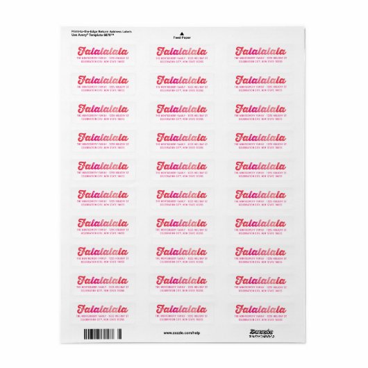Pink Falalalala Bold Script Moderne Ferienadresse (Vorne)