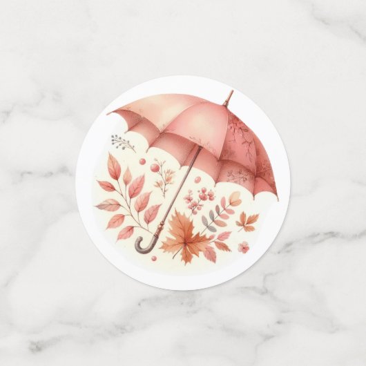 PINK FALL AUTUMENTIERTE POSTEN KONFETTI (Klein Vorderseite)