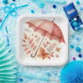 PINK FALL AUTUMENTIERTE POSTEN PAPPTELLER (Party)