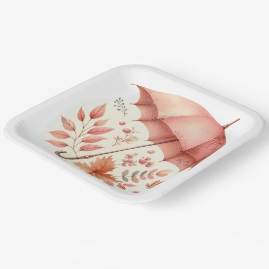 PINK FALL AUTUMENTIERTE POSTEN PAPPTELLER (Gewinkelt)