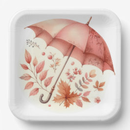 PINK FALL AUTUMENTIERTE POSTEN PAPPTELLER