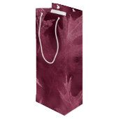 PINK FALL AUTUMN LEAVES GESCHENKTÜTE FÜR WEINFLASCHEN (Rückseite Schrägansicht)