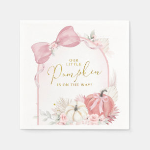 Pink Fall Floral Coquette Pumppaper Serviette