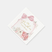 Pink Fall Floral Coquette Pumppaper Serviette (Ecke)