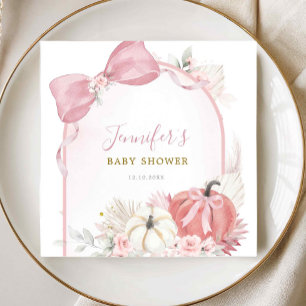 Pink Fall Floral Coquette Pumppaper Serviette