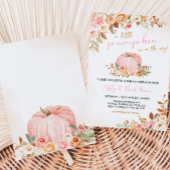 Pink Fall Floral Pumpkin Baby Dusche Einladung