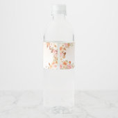 Pink Fall Floral Pumpkin Baby Dusche Wasserflaschenetikett (Rückseite)