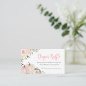 Pink Fall Floral Pumpkin Windeln Raffel Begleitkarte (Stehend Vorderseite)
