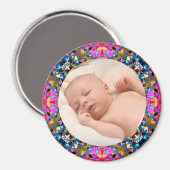 Pink Fall Frame Baby Grandelmatte Foto Magnet (Vorderseite/Rückseite)