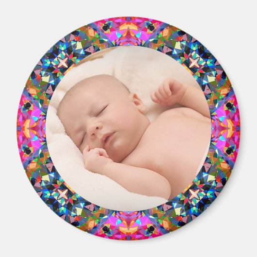 Pink Fall Frame Baby Grandelmatte Foto Magnet (Vorne)