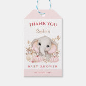 Pink Fall Girl Babydusche Papier Liebesmarken Geschenkanhänger (Vorderseite)