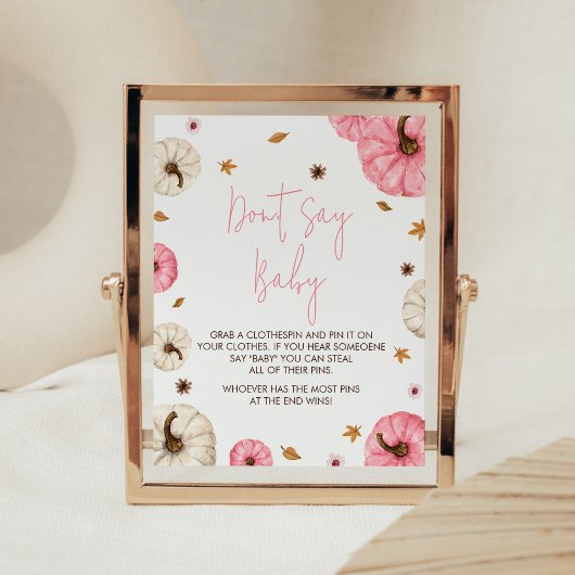 Pink Fall Kleiner Kürbis Sage Baby nicht Poster