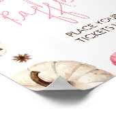 Pink Fall Kleiner Pumpkin Baby Dusche Windel Raffl Poster (Ecke)