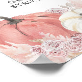 Pink Fall Liebe Pumpkin Foto Standzeichen Poster (Ecke)