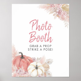 Pink Fall Liebe Pumpkin Foto Standzeichen Poster