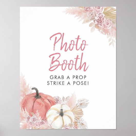 Pink Fall Liebe Pumpkin Foto Standzeichen Poster (Vorne)