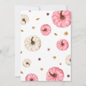 Pink Fall Little Pumpkin Baby Dusche Einladung (Rückseite)