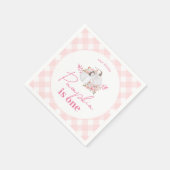 Pink Fall Plaid Our Little Pumpkin 1st Birthday Serviette (Ecke)