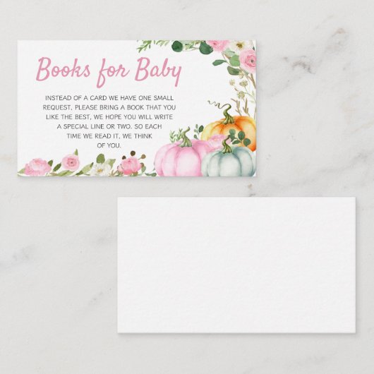 Pink Fall Pumpkin Baby Duschbücher für Baby Begleitkarte (Vorne/Hinten)