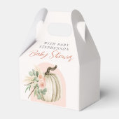 Pink Fall Pumpkin Floral Boho Arch Geschenkschachtel (Rückseite)