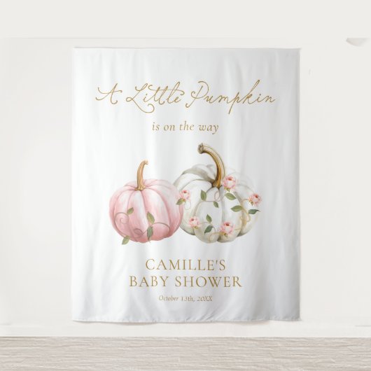 Pink Fall Pumpkin-Party Wandteppich (Vorderseite)