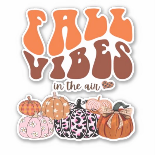 Pink Fall Pumpkin T - Shirt � Niedliche Herbst Gra Aufkleber (Vorderseite)