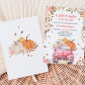 Pink Fall Pumpkin Truck Kinderdusche Einladung
