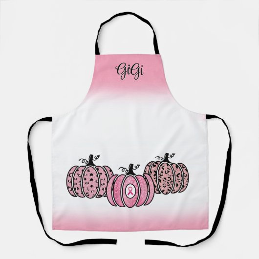 Pink Fall Pumpkins Brustkrebs Bewusstsein Schürze (Vorderseite)