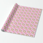Pink Fall Pumpkins und Blume Geschenkpapier (Ungerollt)