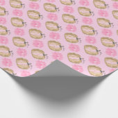 Pink Fall Pumpkins und Blume Geschenkpapier (Ecke)
