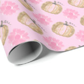Pink Fall Pumpkins und Blume Geschenkpapier (Rolleneckpunkt)