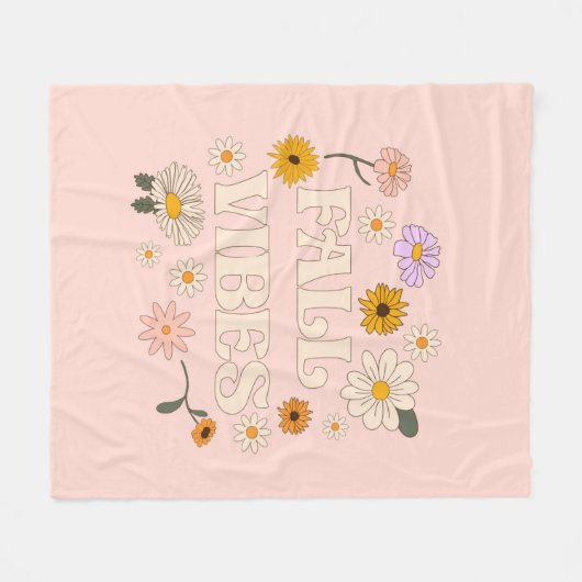 Pink Fall Vibes Fleecedecke (Vorderseite (Horizontal))