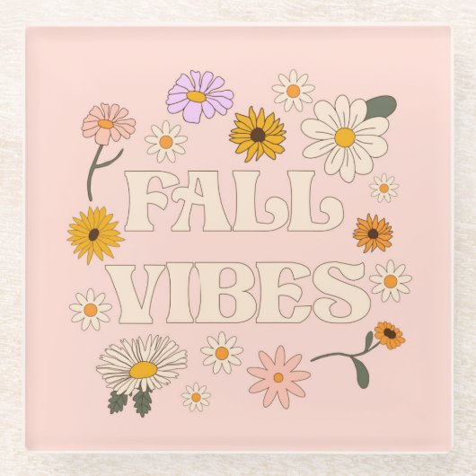 Pink Fall Vibes Glasuntersetzer (Vorderseite)