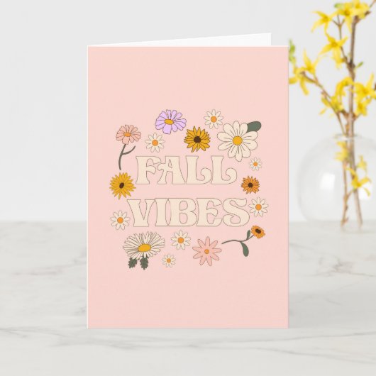 Pink Fall Vibes Karte (Gelbe Blume)