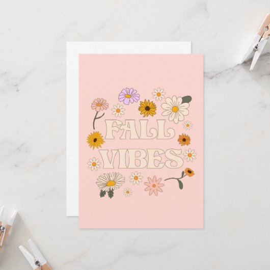 Pink Fall Vibes Karte (Vorderseite/Rückseite Beispiel)